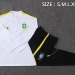Conjunto Completo Sudadera Entrenamiento Brasil 2026 Blanco Amarillo Negro
