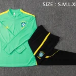 Conjunto Completo Sudadera Entrenamiento Brasil 2026 Verde Claro Negro