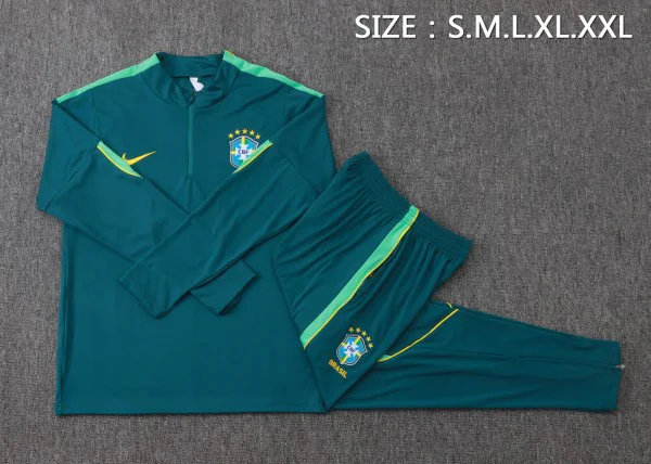 Conjunto Completo Sudadera Entrenamiento Brasil 2026 Verde Brasil Conjunto 2026 Verde - Brasil Barata | tiendasdefutboles