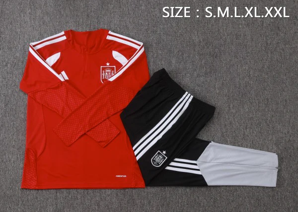 Conjunto Completo Sudadera Entrenamiento España 2026 Rojo Negro España Conjunto 2026 Rojo - España Barata | tiendasdefutboles