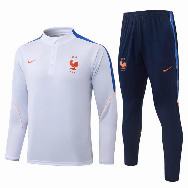 Conjunto Completo Sudadera Entrenamiento Francia 2026 Blanco Azul Marino Francia Conjunto 2026 Blanco - Francia Barata | tiendasdefutboles