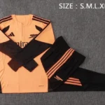 Conjunto Completo Sudadera Entrenamiento Niños Arsenal 2026 2027 Naranja Negro