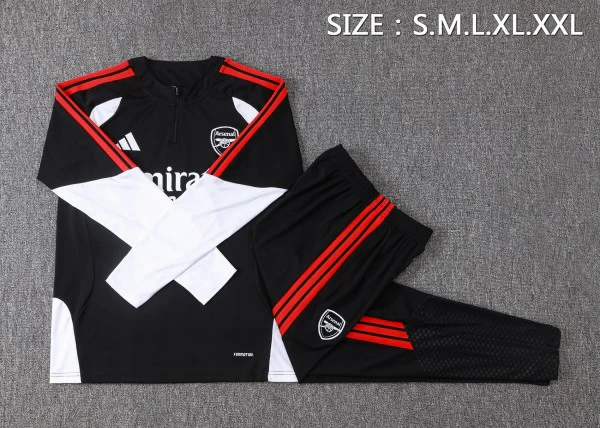 Conjunto Completo Sudadera Entrenamiento Niños Arsenal 2026 2027 Negro Rojo Blanco Arsenal Niños Conjunto 2026 2027 Negro - Equipacion Arsenal Niños | tiendasdefutboles
