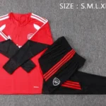 Conjunto Completo Sudadera Entrenamiento Niños Arsenal 2026 2027 Rojo Negro Blanco
