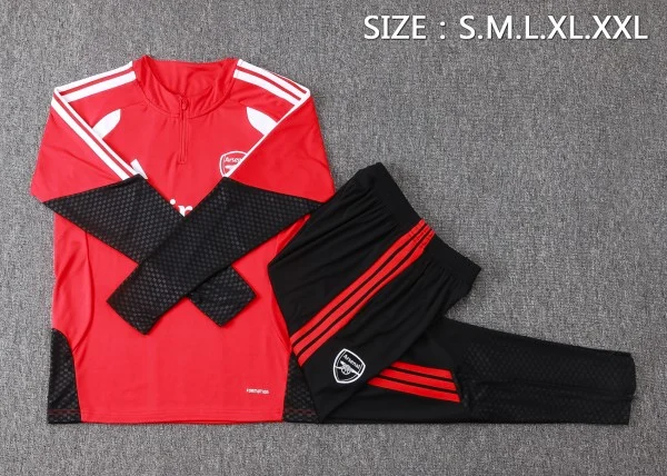Conjunto Completo Sudadera Entrenamiento Niños Arsenal 2026 2027 Rojo Negro Blanco Arsenal Niños Conjunto 2026 2027 Rojo - Equipacion Arsenal Niños | tiendasdefutboles