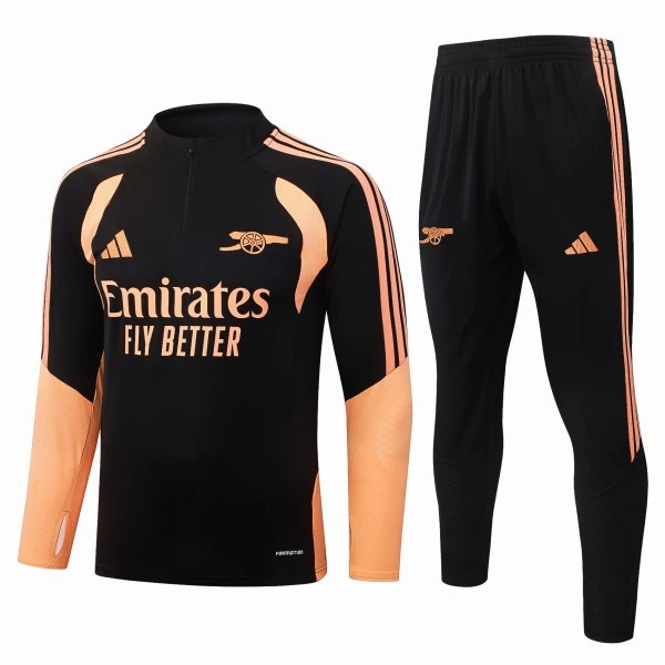 Conjunto Completo Sudadera Entrenamiento Niños Arsenal 2026 2027 Negro Naranja Arsenal Niños Conjunto 2026 2027 Negro - Equipacion Arsenal Niños | tiendasdefutboles