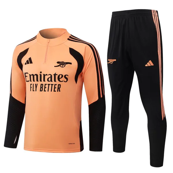 Conjunto Completo Sudadera Entrenamiento Niños Arsenal 2026 2027 Naranja Negro Arsenal Niños Conjunto 2026 2027 Naranja - Equipacion Arsenal Niños | tiendasdefutboles