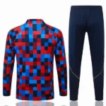 Conjunto Completo Sudadera Entrenamiento Niños Barcelona 2026 2027 Rojo Azul Marino