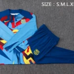 Conjunto Completo Sudadera Entrenamiento Niños Barcelona 2025 2026 Azul Rojo Amarillo