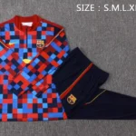 Conjunto Completo Sudadera Entrenamiento Niños Barcelona 2026 2027 Rojo Azul Marino