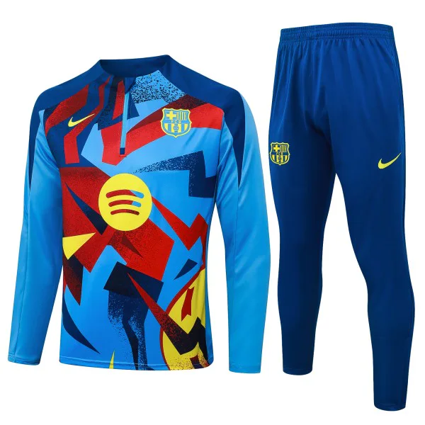 Conjunto Completo Sudadera Entrenamiento Niños Barcelona 2025 2026 Azul Rojo Amarillo FC Barcelona Niños Conjunto 2025 2026 Azul - Equipacion Fc Barcelona Niños | tiendasdefutboles