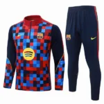 Conjunto Completo Sudadera Entrenamiento Niños Barcelona 2026 2027 Rojo Azul Marino