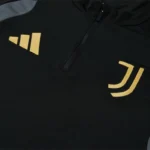 Conjunto Completo Sudadera Entrenamiento Niños Juventus 2026 2027 Negro Amarillo Gris