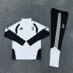 Conjunto Completo Sudadera Entrenamiento Niños Juventus 2026 2027 Blanco Negro