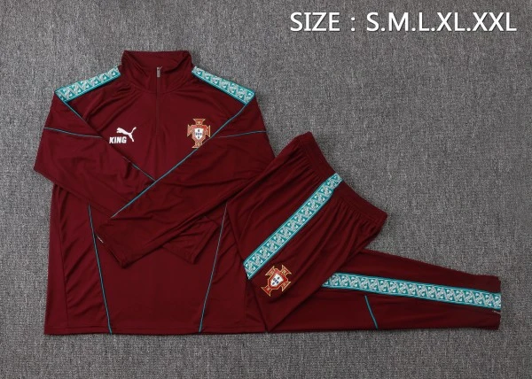 Conjunto Completo Sudadera Entrenamiento Portugal 2026 Borgona Portugal Conjunto 2026 - Portugal Barata | tiendasdefutboles