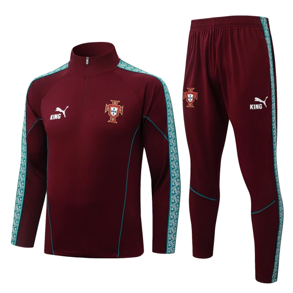 Conjunto Completo Sudadera Entrenamiento Portugal 2026 Borgona Portugal Conjunto 2026 - Portugal Barata | tiendasdefutboles