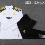 Conjunto Completo Sudadera Entrenamiento Real Madrid 2025 2026 Blanco Amarill Negro