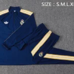 Conjunto Completo Sudadera Entrenamiento Real Madrid 2026 2027 Azul Marino Amarillo