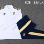 Conjunto Completo Sudadera Entrenamiento Real Madrid 2026 2027 Blanco Amarillo Azul Marino