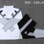 Conjunto Completo Sudadera Entrenamiento Real Madrid 2026 2027 Blanco Gris Negro