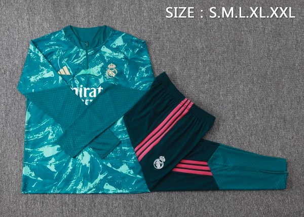 Conjunto Completo Sudadera Entrenamiento Real Madrid 2026 2027 Verde Blanco Rosa Real Madrid Conjunto 2026 2027 Verde - Real Madrid Barata | tiendasdefutboles