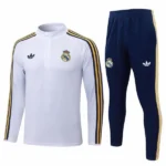 Conjunto Completo Sudadera Entrenamiento Real Madrid 2026 2027 Blanco Amarillo Azul Marino