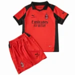 Cuarta Conjunto De Niños AC Milan 2025 2026 Rojo Negro