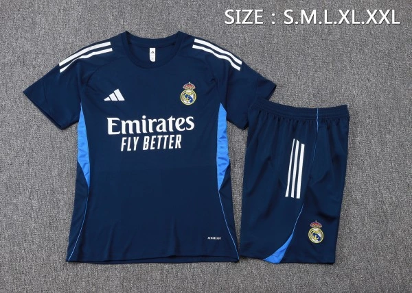 Entrenamiento Conjunto Completo Real Madrid 2025 2026 Azul Marino Blanco Real Madrid Conjunto 2025 2026 Azul - Real Madrid Barata | tiendasdefutboles