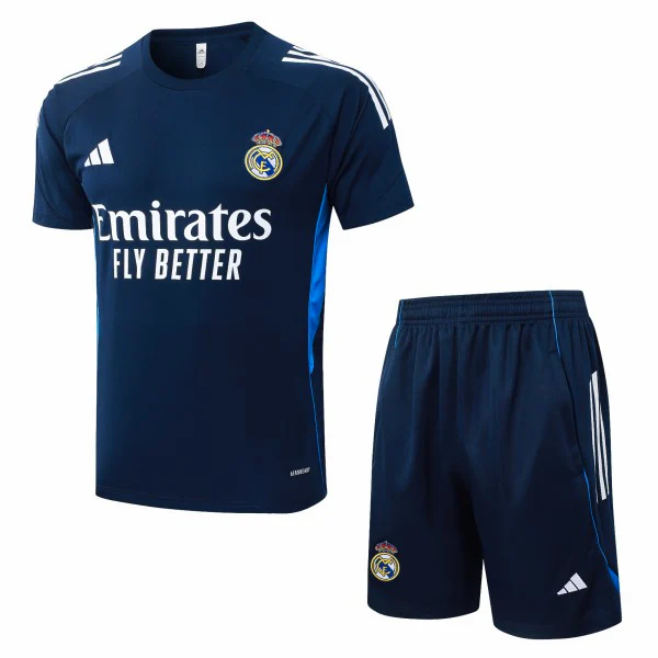 Entrenamiento Conjunto Completo Real Madrid 2025 2026 Azul Marino Blanco Real Madrid Conjunto 2025 2026 Azul - Real Madrid Barata | tiendasdefutboles