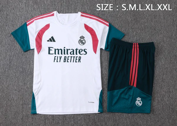 Entrenamiento Conjunto Completo Real Madrid 2026 2027 Blanco Rosa Verde Real Madrid Conjunto 2026 2027 Blanco - Real Madrid Barata | tiendasdefutboles