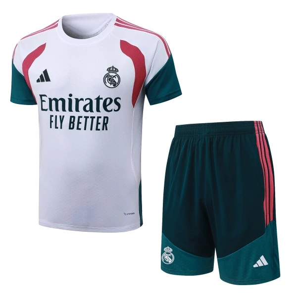 Entrenamiento Conjunto Completo Real Madrid 2026 2027 Blanco Rosa Verde Real Madrid Conjunto 2026 2027 Blanco - Real Madrid Barata | tiendasdefutboles
