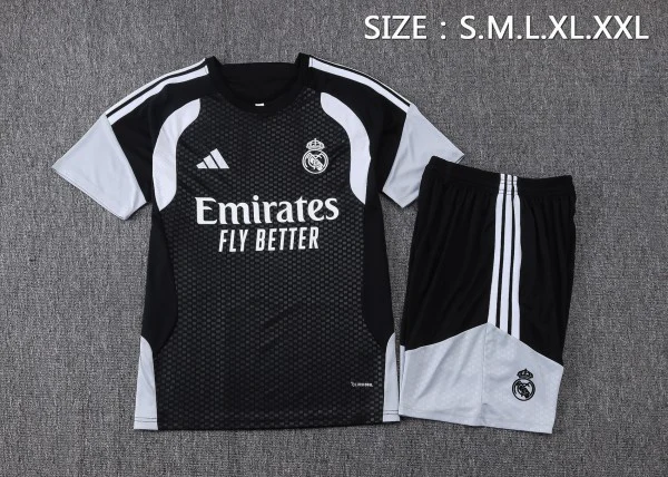 Entrenamiento Conjunto Completo Real Madrid 2026 2027 Negro Blanco Real Madrid Conjunto 2026 2027 Negro - Real Madrid Barata | tiendasdefutboles