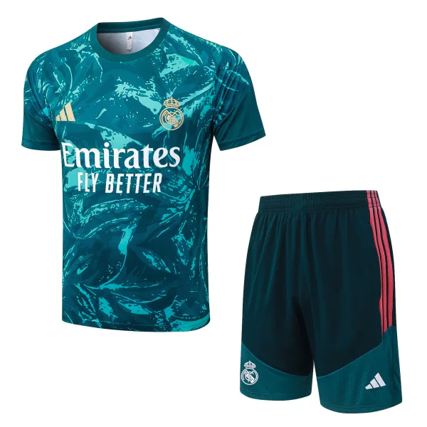 Entrenamiento Conjunto Completo Real Madrid 2026 2027 Verde Blanco Rosa Real Madrid Conjunto 2026 2027 Verde - Real Madrid Barata | tiendasdefutboles