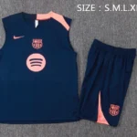 Entrenamiento Sin Mangas Conjunto Completo Barcelona 2025 2026 Azul Marino Rosa
