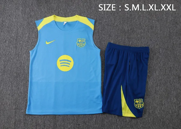 Entrenamiento Sin Mangas Conjunto Completo Barcelona 2025 2026 Azul I Amarillo FC Barcelona Conjunto 2025 2026 Azul - FC Barcelona Barata | tiendasdefutboles