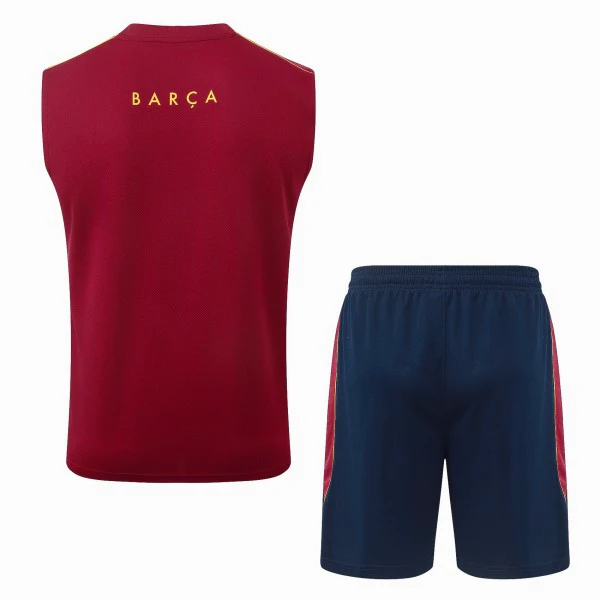 Entrenamiento Sin Mangas Conjunto Completo Barcelona 2026 2027 Borgona Amarillo FC Barcelona Conjunto 2026 2027 Amarillo - FC Barcelona Barata | tiendasdefutboles