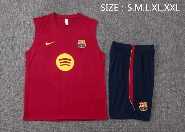 Entrenamiento Sin Mangas Conjunto Completo Barcelona 2026 2027 Borgona Amarillo FC Barcelona Conjunto 2026 2027 Amarillo - FC Barcelona Barata | tiendasdefutboles