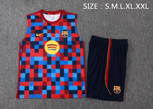 Entrenamiento Sin Mangas Conjunto Completo Barcelona 2026 2027 Azul Rojo Amarillo FC Barcelona Conjunto 2026 2027 Azul - FC Barcelona Barata | tiendasdefutboles