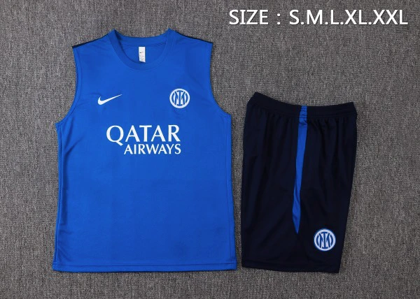 Entrenamiento Sin Mangas Conjunto Completo Inter Milán 2026 2027 Azul Blanco Inter Milán Conjunto 2026 2027 Azul - Inter Milán Barata | tiendasdefutboles