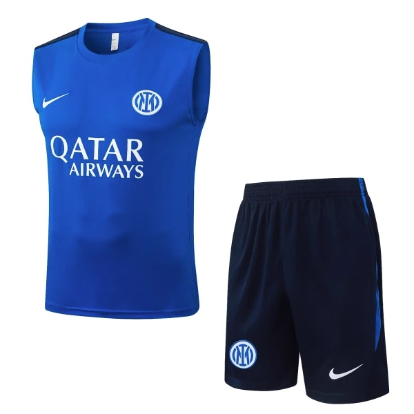 Entrenamiento Sin Mangas Conjunto Completo Inter Milán 2026 2027 Azul Blanco Inter Milán Conjunto 2026 2027 Azul - Inter Milán Barata | tiendasdefutboles