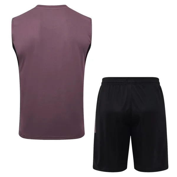 Entrenamiento Sin Mangas Conjunto Completo Real Madrid 2025 2026 Purpura Blanco Negro Real Madrid Conjunto 2025 2026 Púrpura - Real Madrid Barata | tiendasdefutboles