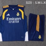 Entrenamiento Sin Mangas Conjunto Completo Real Madrid 2026 2027 Azul Marino Amarillo