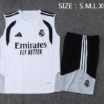 Entrenamiento Sin Mangas Conjunto Completo Real Madrid 2026 2027 Blanco Negro