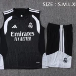 Entrenamiento Sin Mangas Conjunto Completo Real Madrid 2026 2027 Negro Blanco