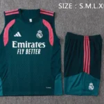 Entrenamiento Sin Mangas Conjunto Completo Real Madrid 2026 2027 Verde Marino Rosa