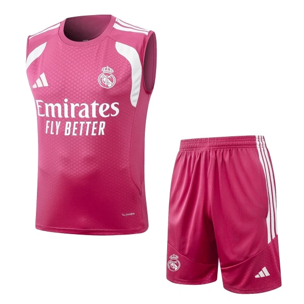 Entrenamiento Sin Mangas Conjunto Completo Real Madrid 2026 2027 Rosa Blanco Real Madrid Conjunto 2026 2027 Rosa - Real Madrid Barata | tiendasdefutboles