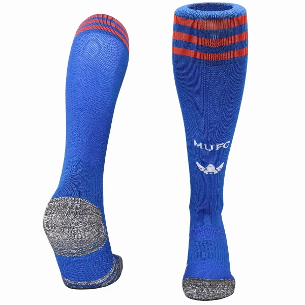 Segunda Calcetines Niños Manchester United 2026 2027 Azul Manchester United Niños Calcetines 2026 2027 Segunda Azul - Equipacion Manchester United Niños | tiendasdefutboles