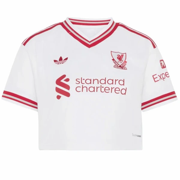 Segunda Camiseta Mujer Liverpool 2026 2027 Blanco Rojo Liverpool Mujer Camiseta 2026 2027 Segunda Blanca - Camiseta Liverpool Mujer | tiendasdefutboles