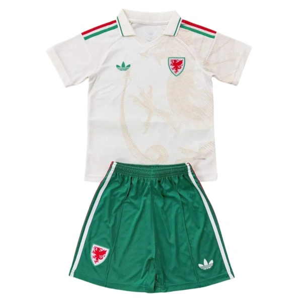 Segunda Conjunto De Hombre Gales 2026 Blanco Amarillo Gales Conjunto 2026 Segunda Blanco - Gales Barata | tiendasdefutboles