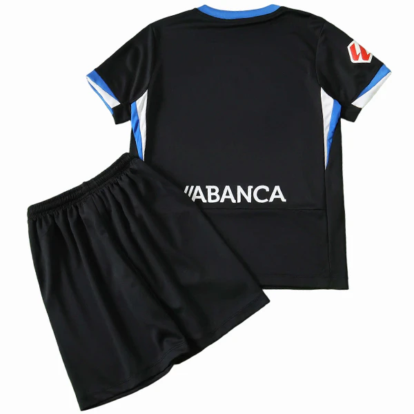 Segunda Conjunto De Niños Deportivo de La Coruña 2026 2027 Negro Deportivo de La Coruña Niños Conjunto 2026 2027 Segunda Negro - Equipacion Deportivo De La Coruña Niños | tiendasdefutboles